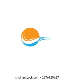 Water wave Logo design vector Template