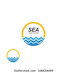 Water wave Logo design vector Template