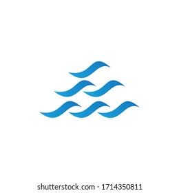 Water wave Logo design vector Template