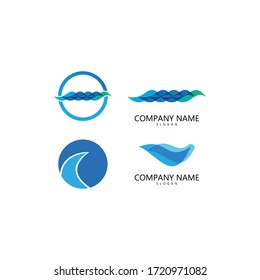 Water wave Logo design vector Template