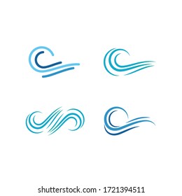Water wave Logo design vector Template