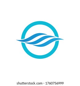 Water wave Logo design vector Template