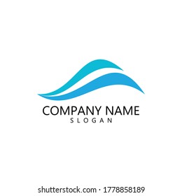 Water wave Logo design vector Template