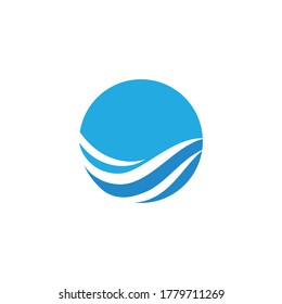 Water wave Logo design vector Template