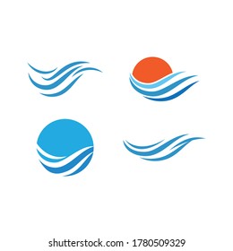 Water wave Logo design vector Template