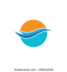 Water wave Logo design vector Template