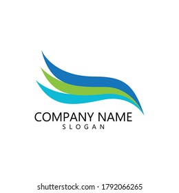 Water wave Logo design vector Template