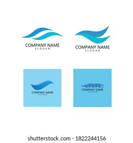Water wave Logo design vector Template