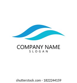 Water wave Logo design vector Template