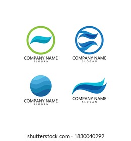Water wave Logo design vector Template