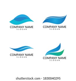 Plantilla vectorial de diseño de logotipo de ondas de agua