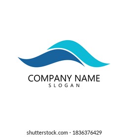 Water wave Logo design vector Template