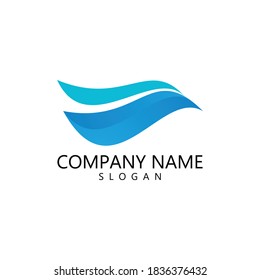 Water wave Logo design vector Template