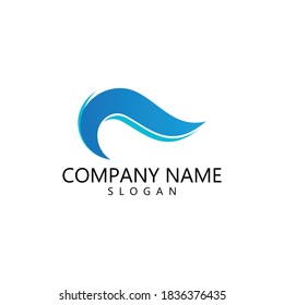 Water wave Logo design vector Template