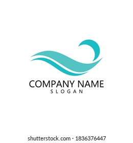 Water wave Logo design vector Template