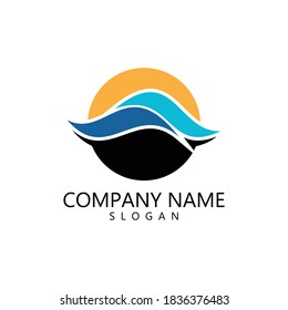 Water wave Logo design vector Template