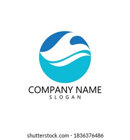 Water wave Logo design vector Template