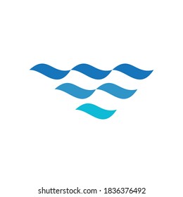 Water wave Logo design vector Template