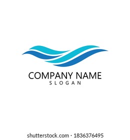 Water wave Logo design vector Template