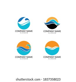 Water wave Logo design vector Template