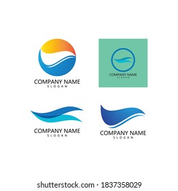 Plantilla vectorial de diseño de logotipo de ondas de agua