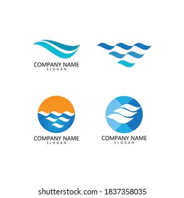 Water wave Logo design vector Template