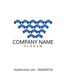 Water wave Logo design vector Template