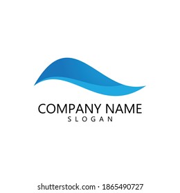 Plantilla vectorial de diseño de logotipo de ondas de agua