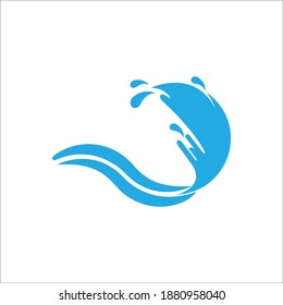 Water wave Logo design vector Template