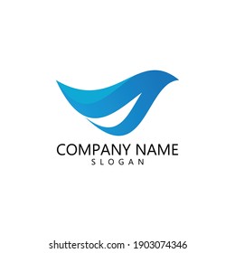 Water wave Logo design vector Template
