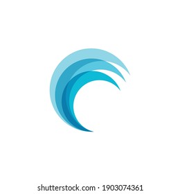 Water wave Logo design vector Template