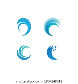 Water wave Logo design vector Template