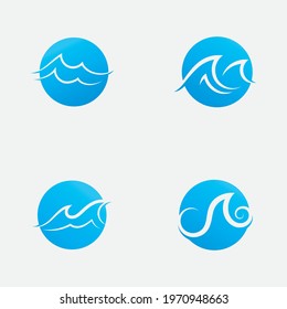 Water wave Logo design vector Template