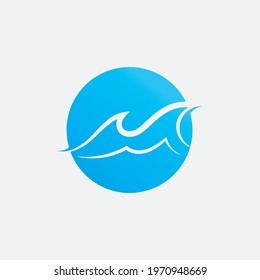 Water wave Logo design vector Template