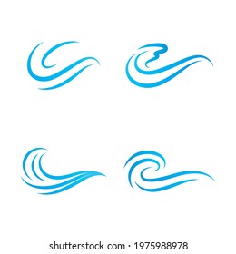 Water wave Logo design vector Template