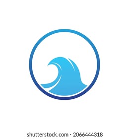 Water Wave logo design vector