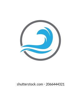 Water Wave logo design vector