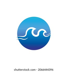 Water Wave logo design vector