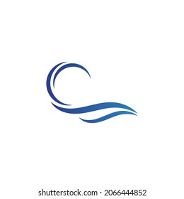 Water Wave logo design vector