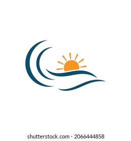 Water Wave logo design vector