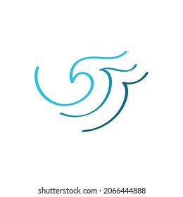 Water Wave logo design vector