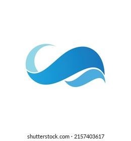 Water wave Logo design vector Template