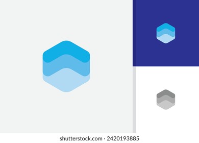 plantilla de vector de diseño de logotipo de onda de agua