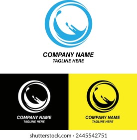 Water wave Logo design vector Template