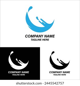 Water wave Logo design vector Template