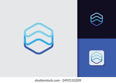 water wave logo design vector template