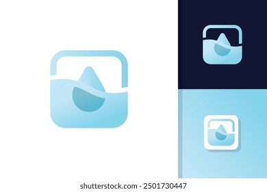 water wave logo design vector template