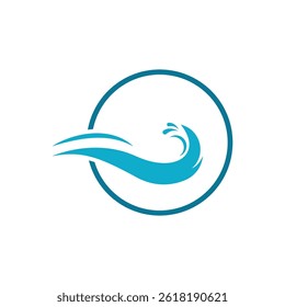 Water wave Logo design vector Template