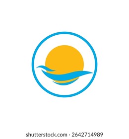 Water wave Logo design vector Template