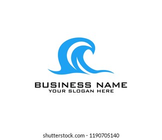 water wave logo icon design template vector